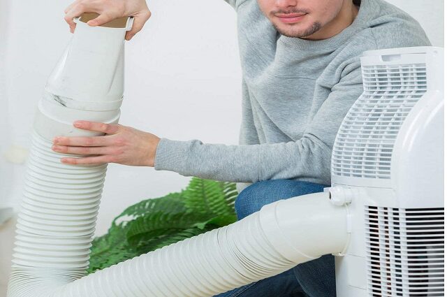 évacuation d'air chaud d'un climatiseur mobile