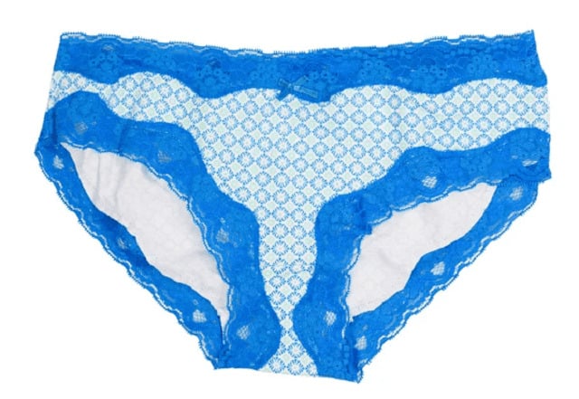 culotte menstruelle bleu avec dentelle