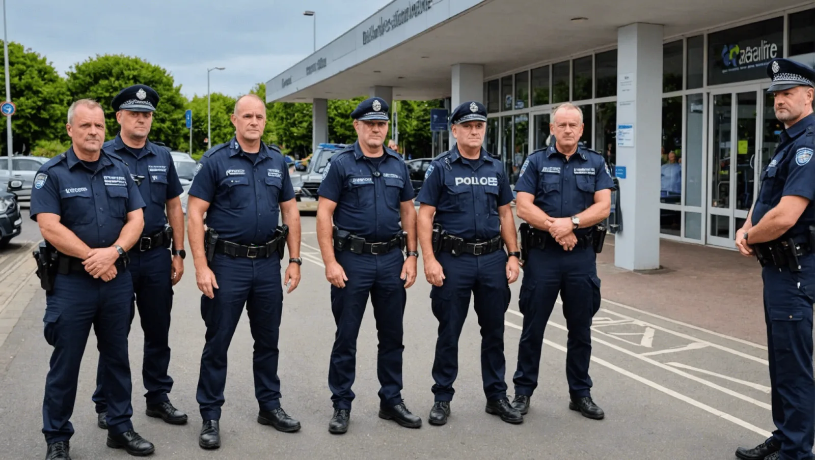 Agent de police municipale en patrouille sur le front de mer d'une station balnéaire