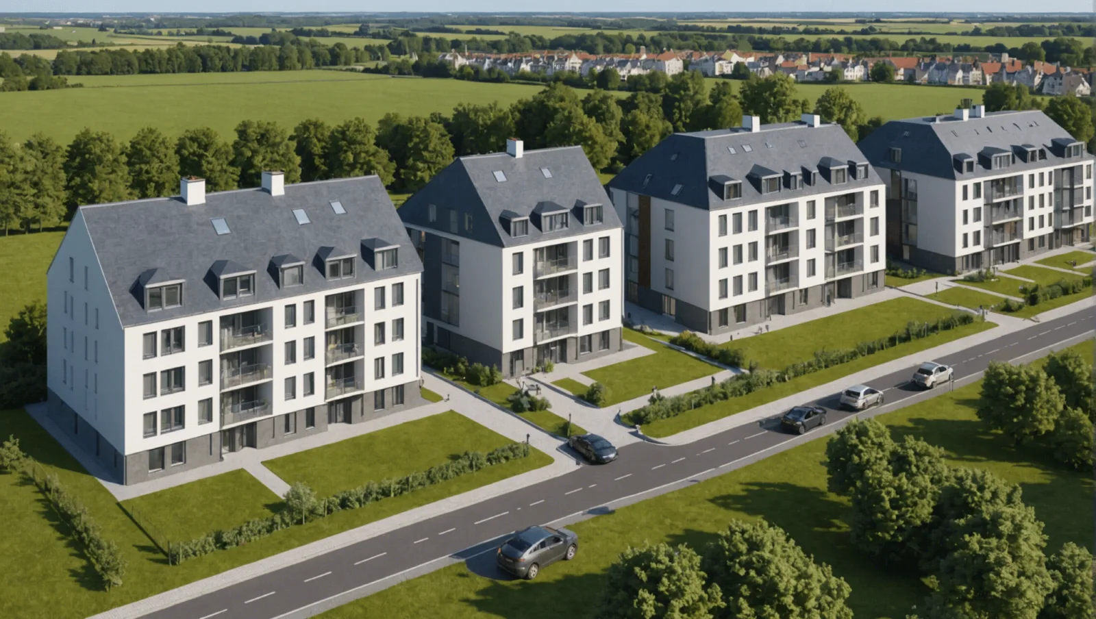 Rue pavillonnaire de Pornichet où doit s'implanter un programme immobilier contesté par des riverains
