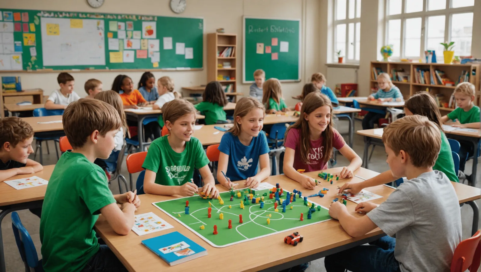 Enfants de maternelle participant à des ateliers sportifs sur un stade à Pornichet