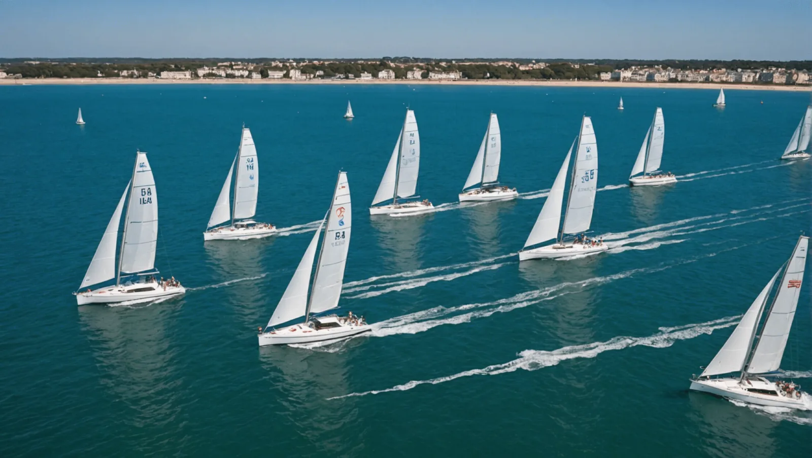Trimaran de course sous voile dans la baie de Pornichet La Baule Le Pouliguen