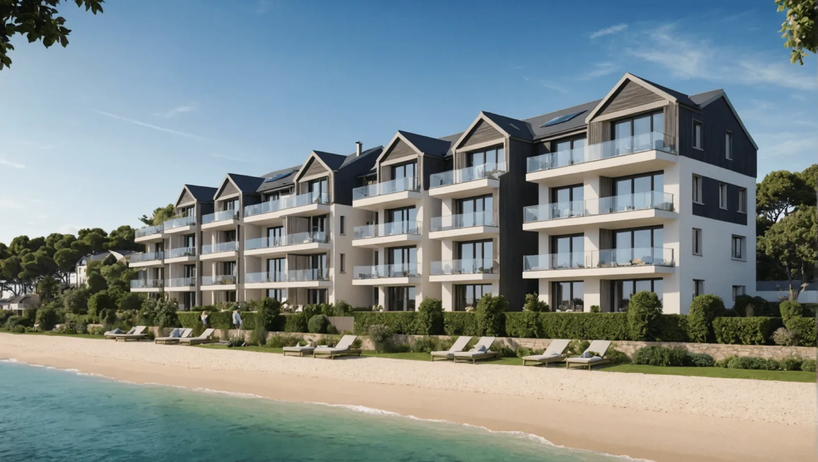 Immeuble de logements neufs en construction à Pornichet, près du littoral