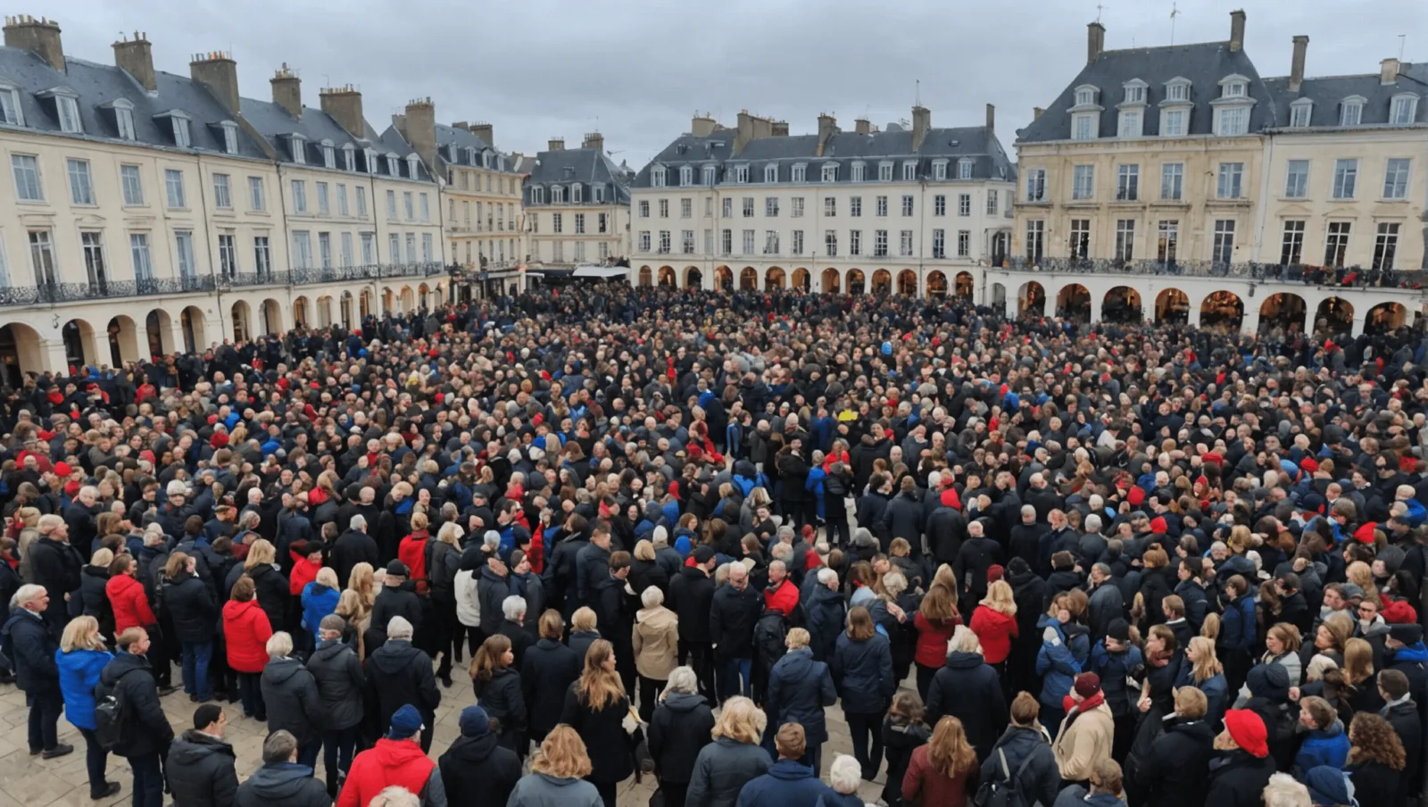 Foule rassemblée sur la place rénovée de Pornichet le jour de son inauguration
