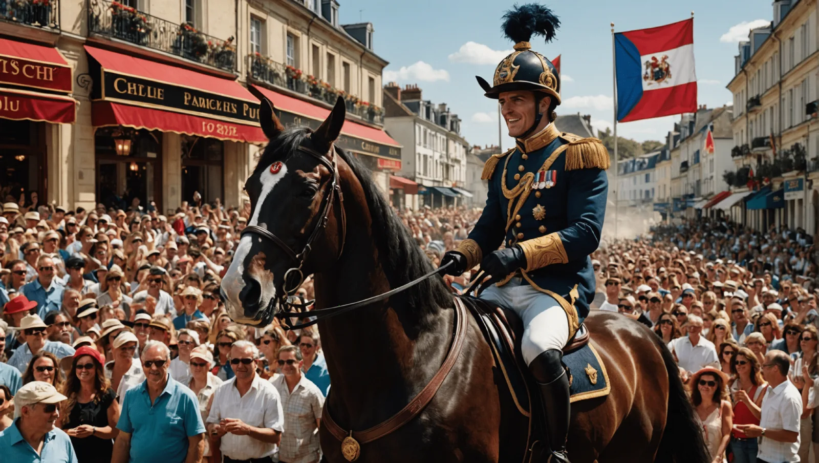 Trotteur attelé franchissant la ligne d'arrivée en tête sous les tribunes de Pornichet
