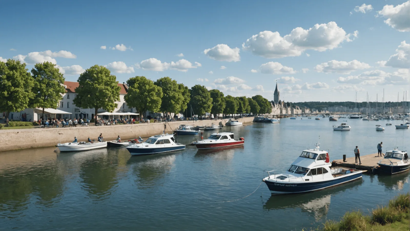 Chaland à voile carrée sur la Loire au milieu des bancs de sable