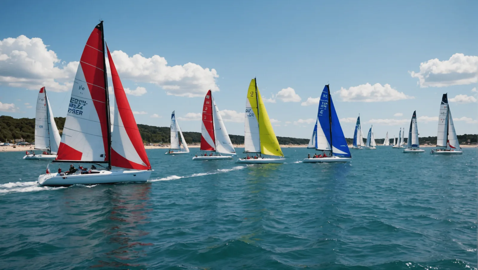 Voiliers de match racing en duel serré dans la baie de Pornichet