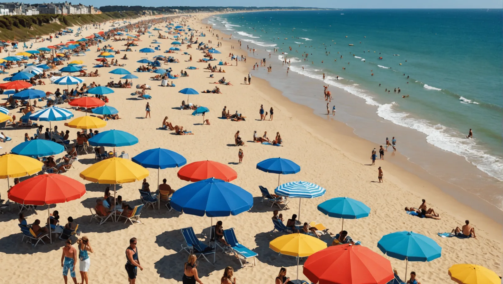 Terrain de beach tennis installé sur le sable de la plage des Libraires à Pornichet