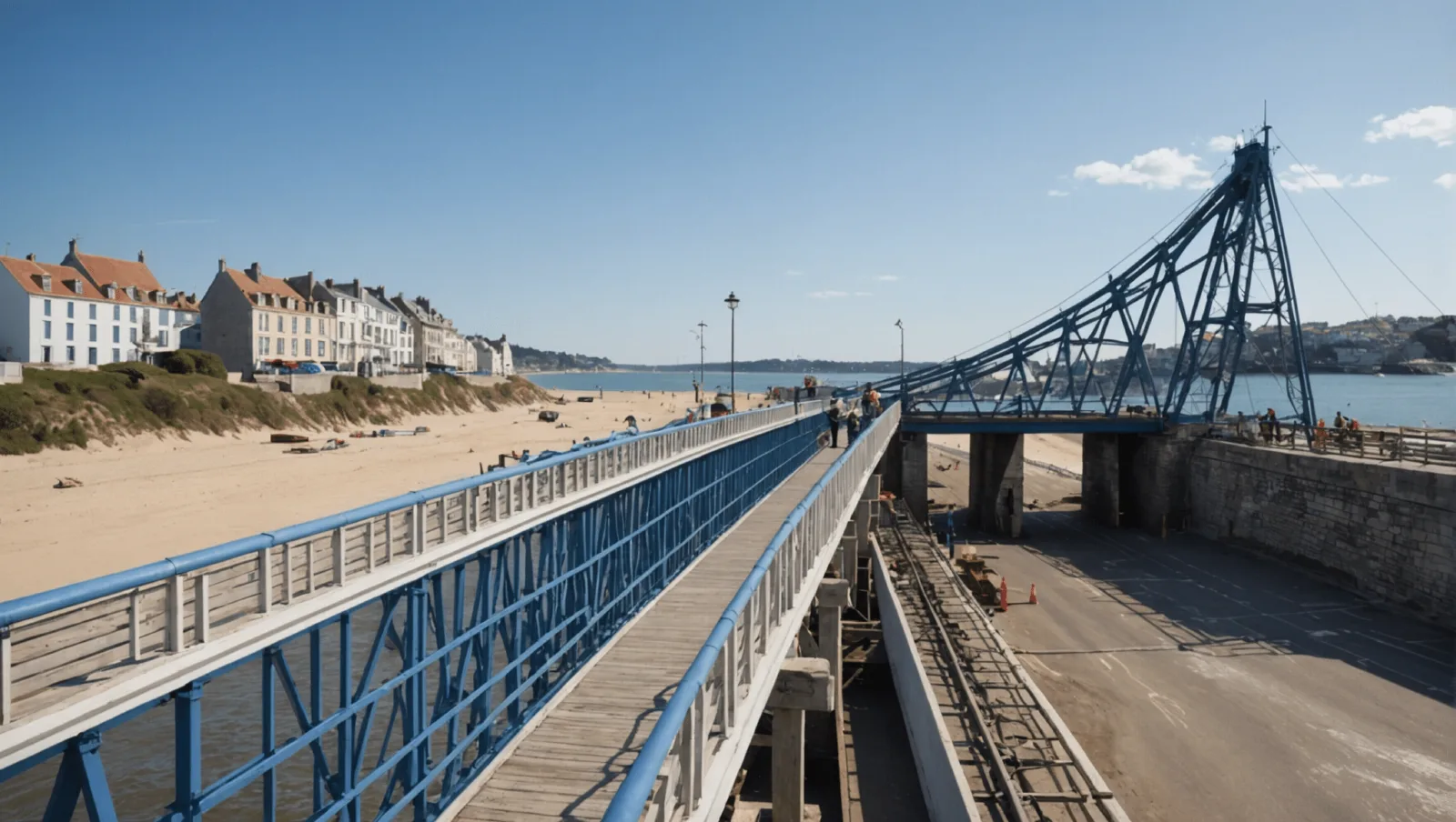 La nouvelle passerelle du vieux môle de Pornichet en cours de reconstruction
