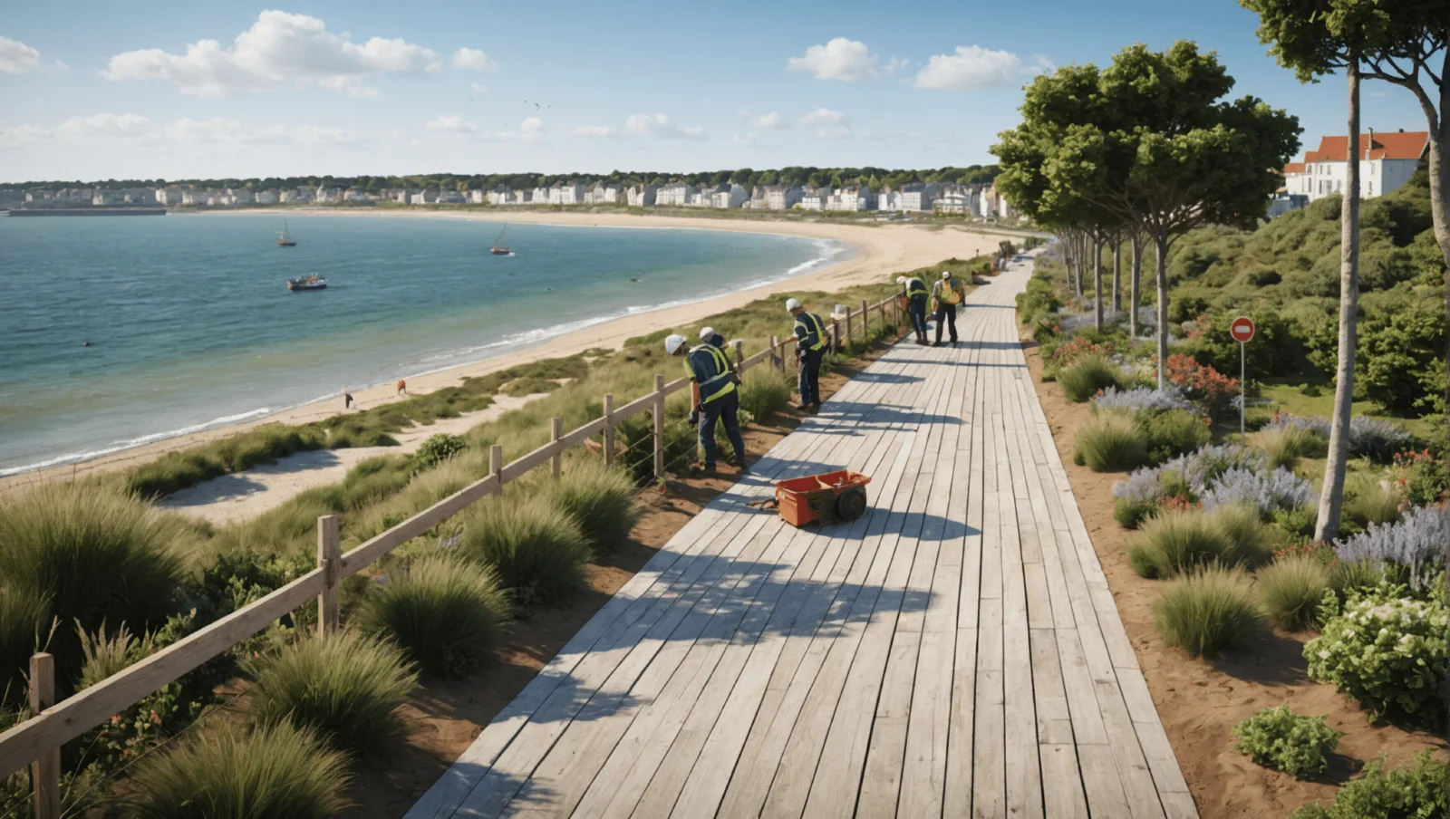 Sentier littoral longeant la côte rocheuse entre Saint-Nazaire et Pornichet