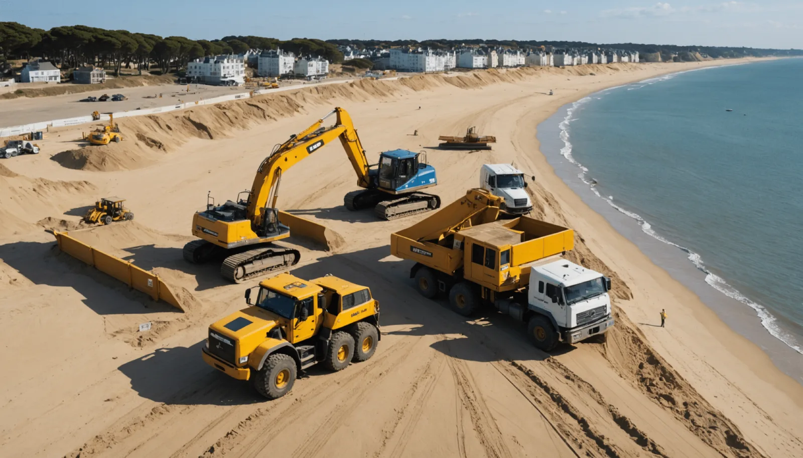 Dune du port d'échouage de Pornichet mise à nu par les travaux de novembre 2024
