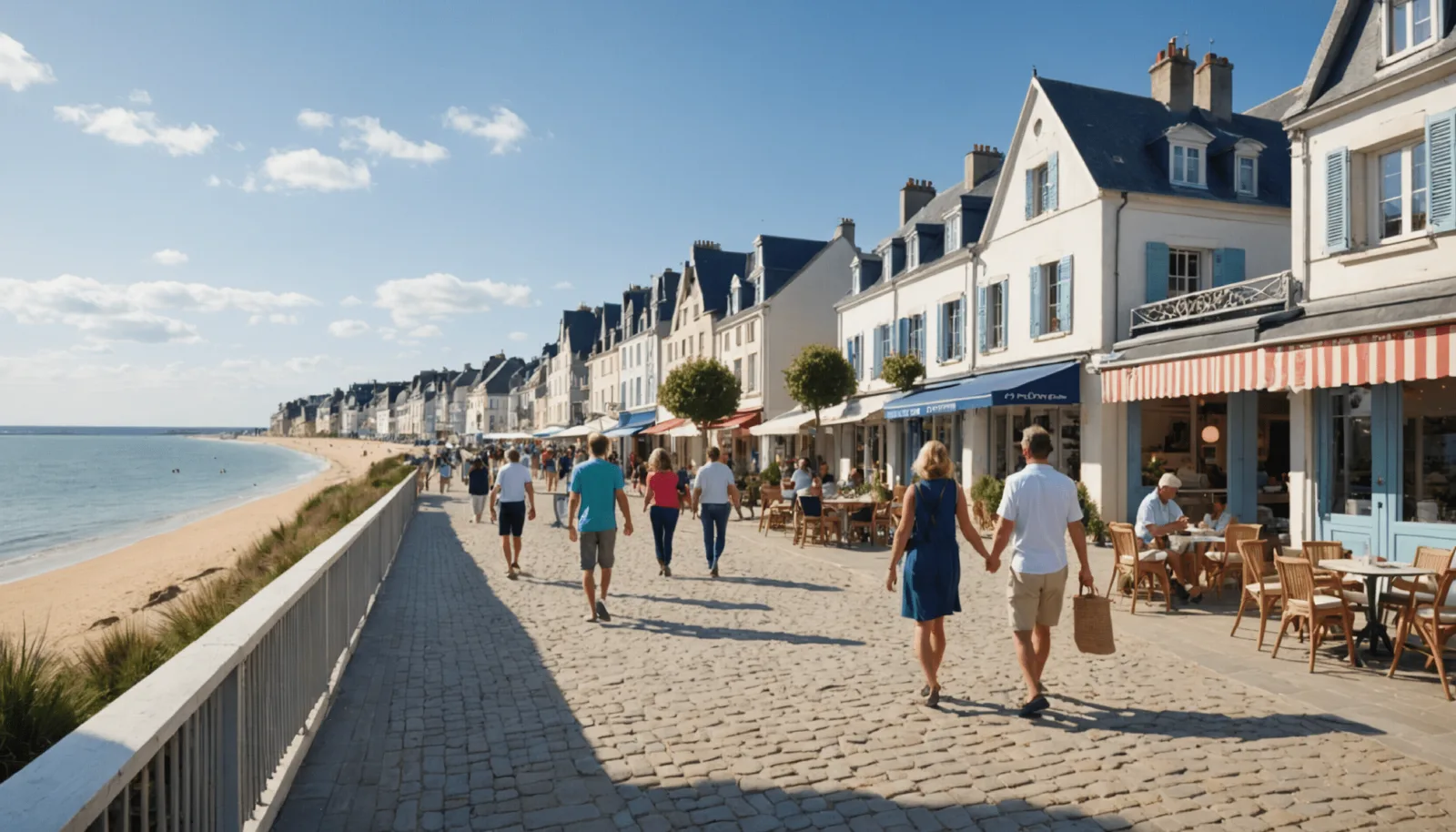 Rue résidentielle de Pornichet bordée de villas anciennes, à quelques minutes de la plage