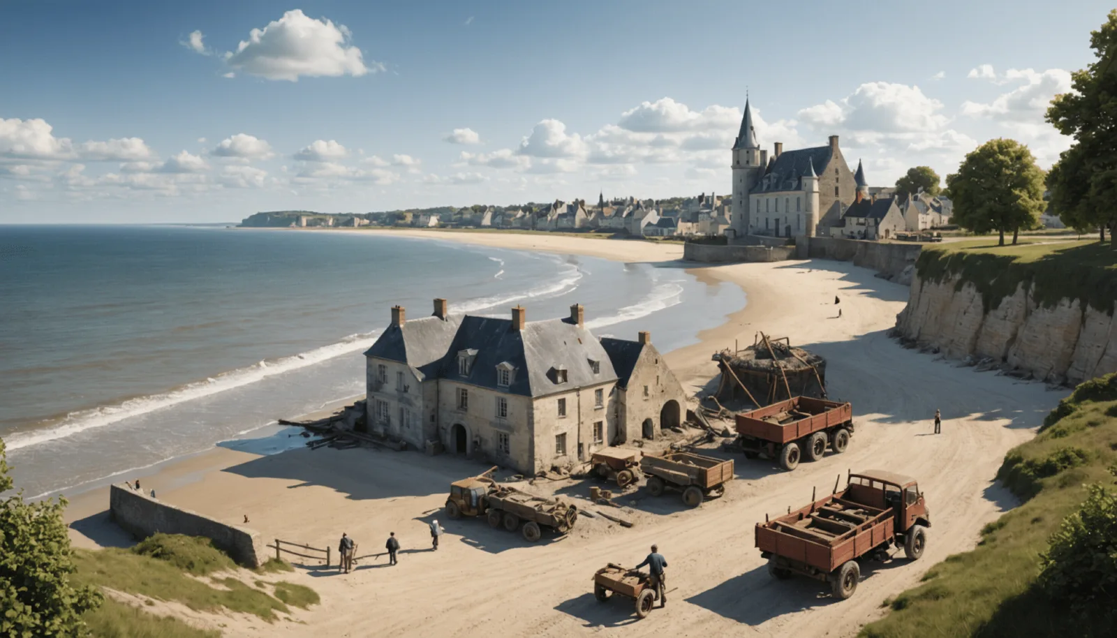 La bouée rouge posée sur le front de mer de Pornichet, face à la plage