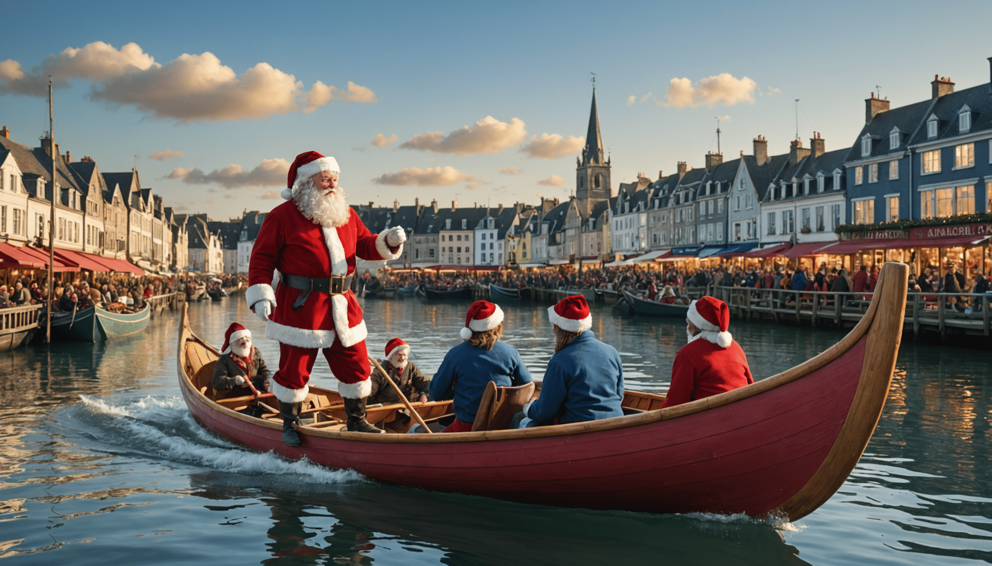 découvrez l'événement féerique de pornichet ! le père noël arrive au port d’échouage à bord d'une pirogue, apportant magie et surprises pour petits et grands. ne manquez pas cette célébration originale et pleine de joie.