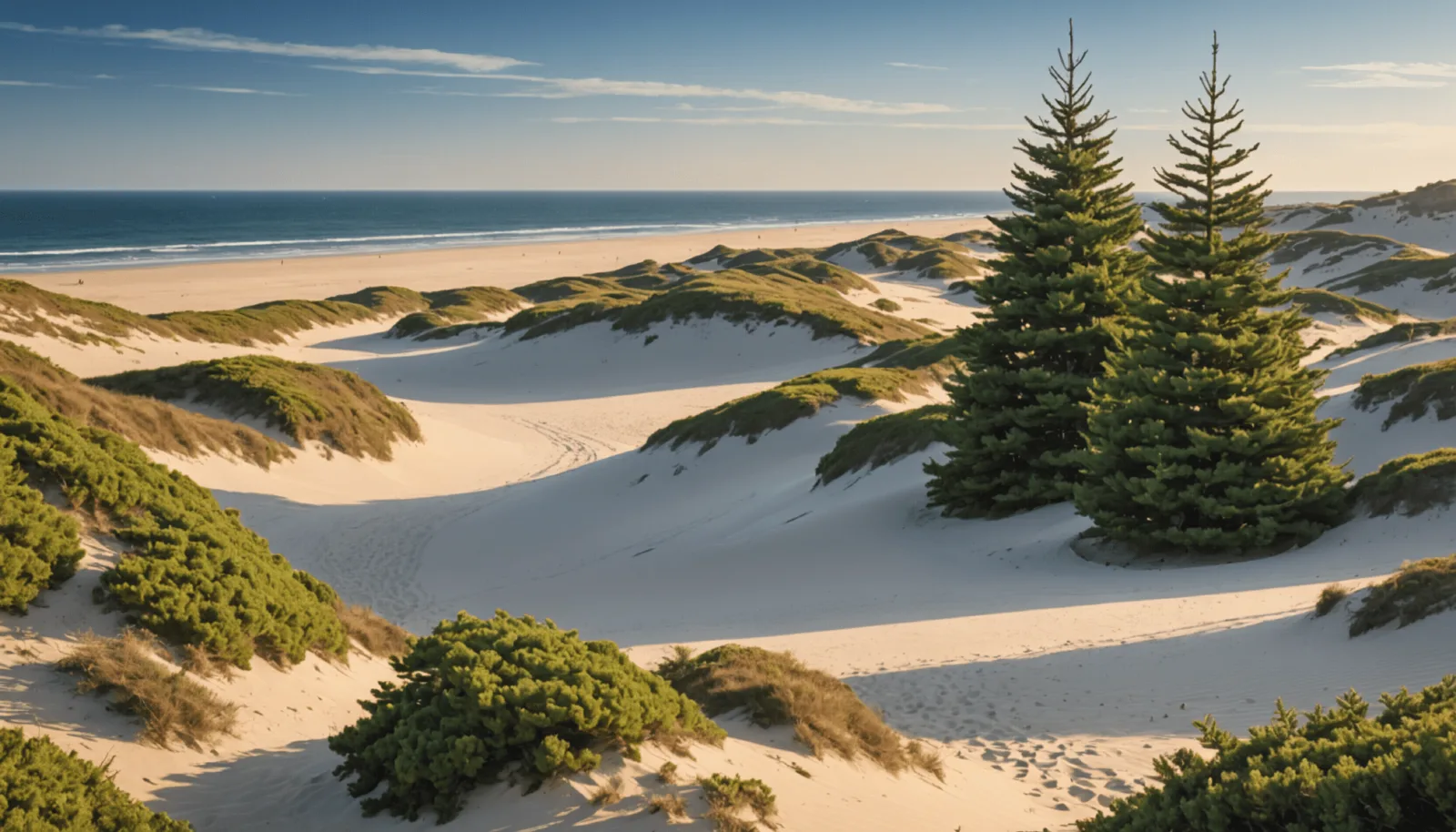 Des sapins de Noël couchés sur le sable pour retenir la dune à Pornichet.