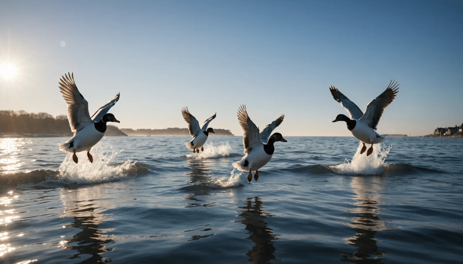 Baigneurs en maillot courant vers la mer sur la plage de Pornichet en hiver