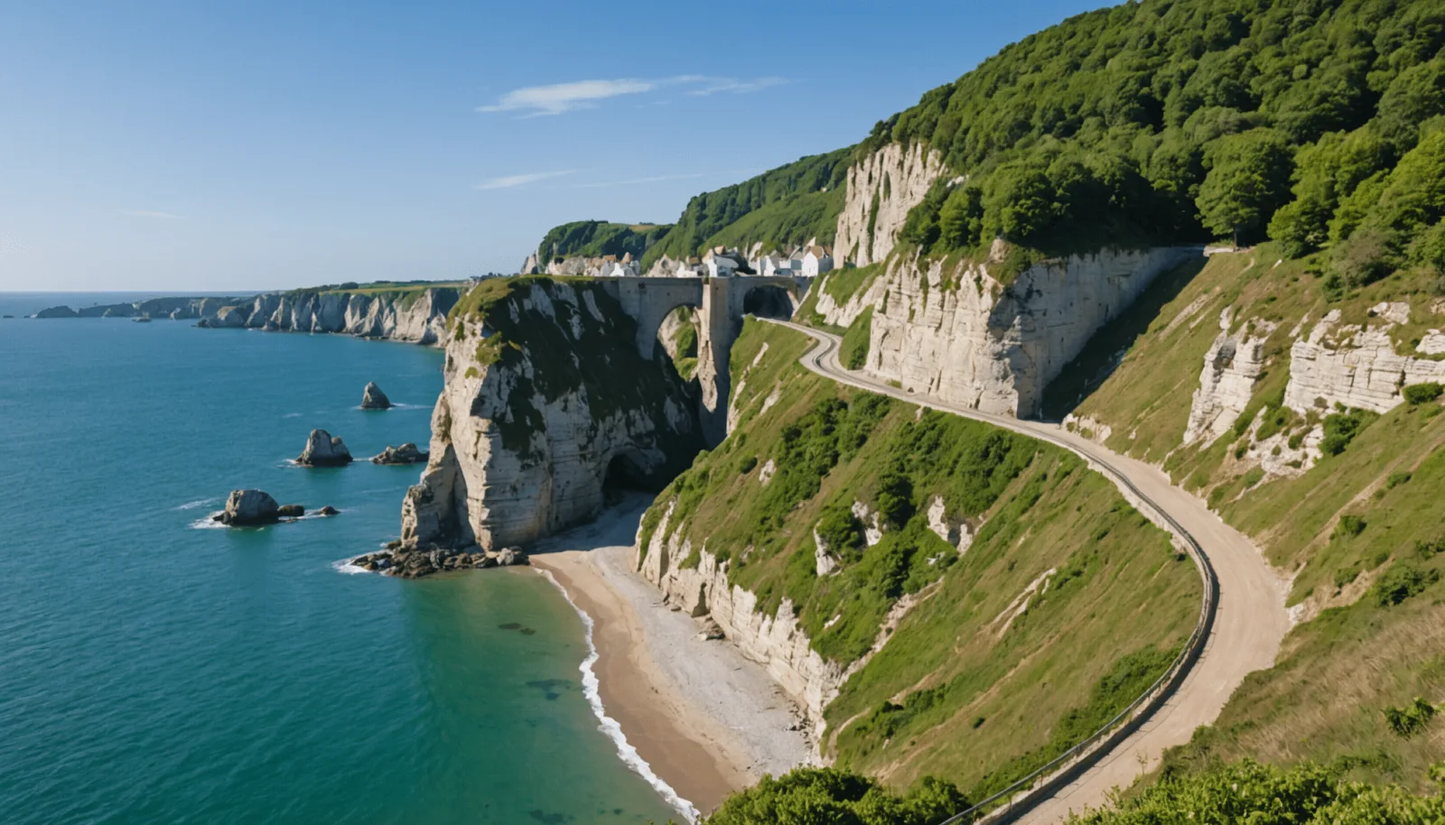 Le sentier côtier longe la falaise et la mer entre Saint-Nazaire et Pornichet