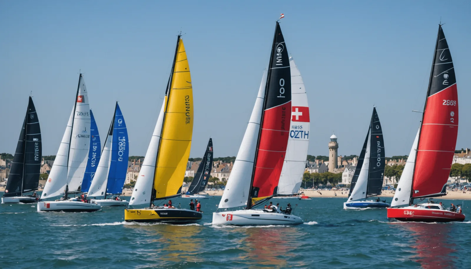 Voiliers J80 en duel serré au large de la baie de Pornichet