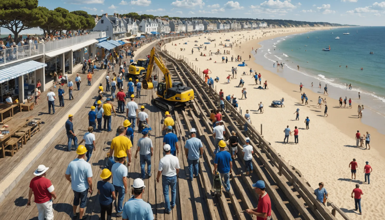 Promenade du front de mer de Pornichet rouverte, avec bande cyclable et plantations