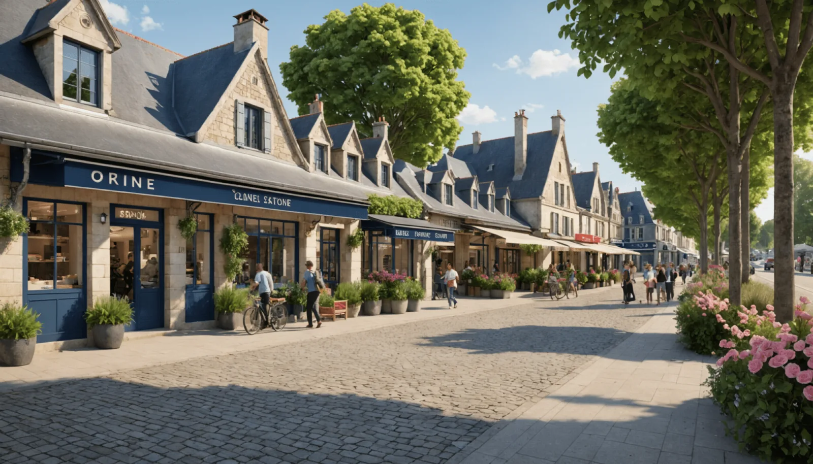 Facade de la gare de Pornichet et ses locaux commerciaux vus depuis le parvis