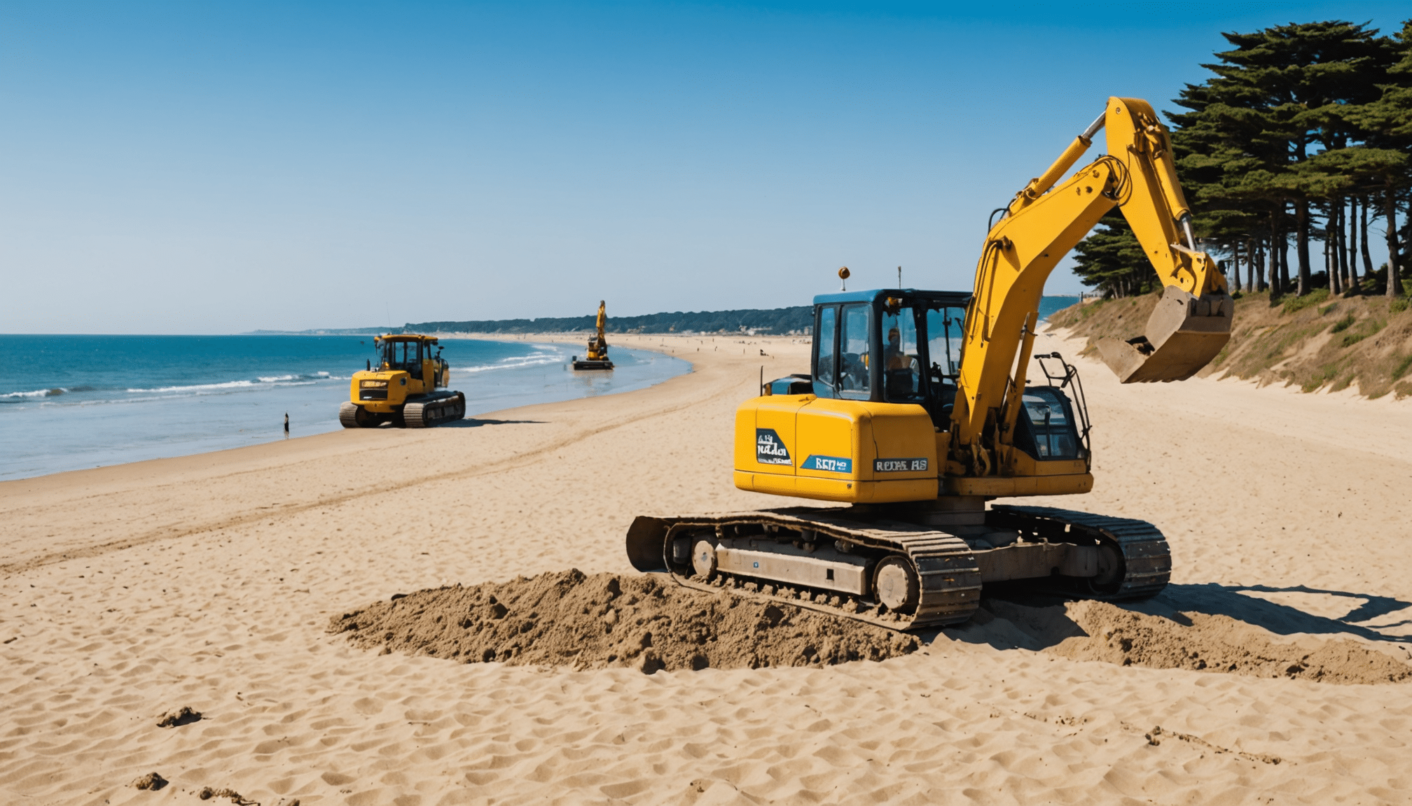 découvrez le spectacle impressionnant des pelleteuses sur les plages de pornichet à la baule, alors que la loire-atlantique se prépare pour l'été. un chantier en cours pour revitaliser et embellir le littoral, tout en préservant la beauté naturelle des côtes. ne manquez pas cette transformation estivale!