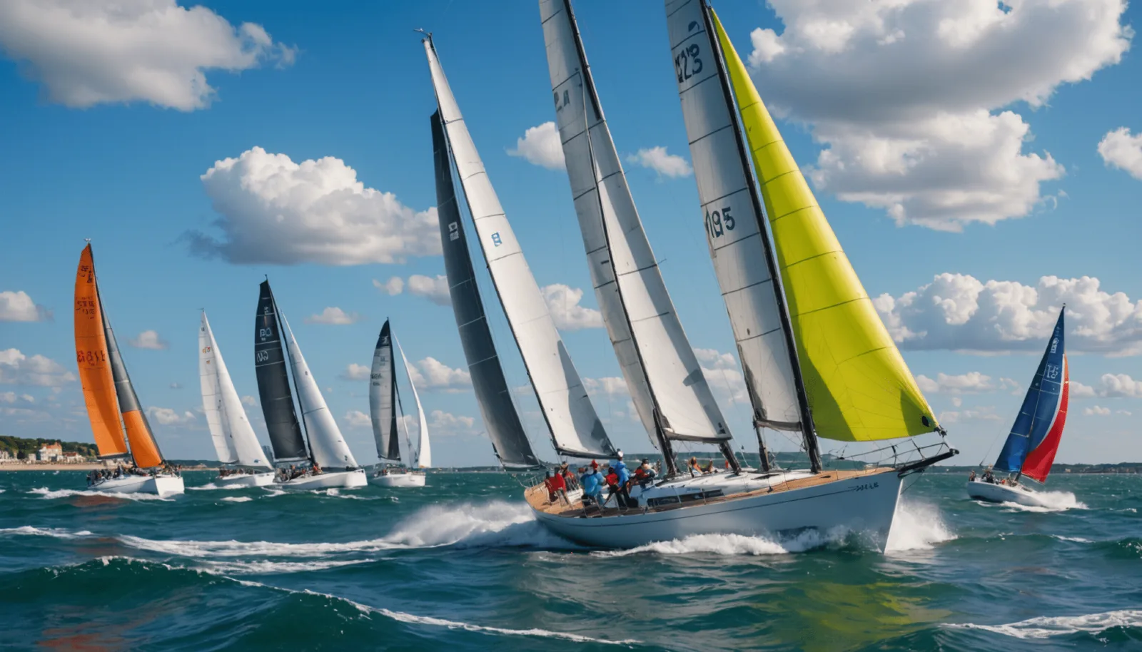 Un Mini 6.50 sous voile au large, skipper seul à la barre